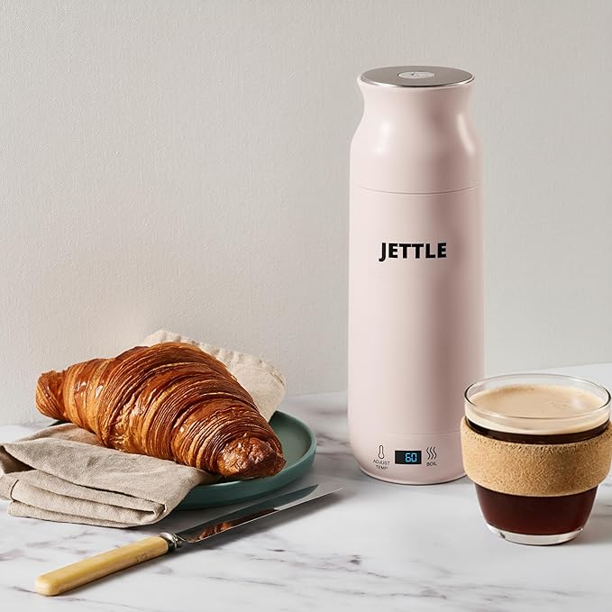 Electric Kettle - Travel Portable Heater for Coffee Tea Milk Soup - Stainless Steel Travel Water Boiler tea pot with Temperature Control - LED - Automatic Power Off - 450ml - Kitchen Appliance