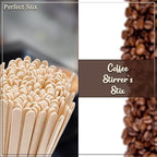 Perfect Stix 5.5 Inch Wooden Round Coffee Stirrers. 5.5 inch in Length and 1.2mil in Thickness. Pack of 1000 Count.