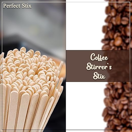 Perfect Stix Wooden Coffee Stirrer Stix, 5" Length (Pack of 1,000)