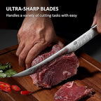 YOTSUBA Kitchen Knife Set with Block, High Carbon Stainless Steel Sharp Knife, with Gift Box (10 inch Break Knife)