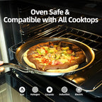 DELUXE Hybrid Ceramic Nonstick Griddle Pan,12-Inch,Stay-Cool Handle,Dishwasher&Oven Safe,Induction-Ready,PFOA Free Compatible with All Cooktops