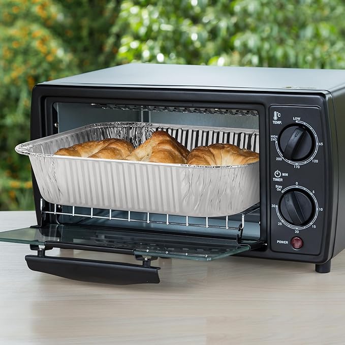 Nicole Home Collection 8x8 Aluminum Pans (50 Pack) 8 Inch Foil Pans - Cake Pans - Aluminum Square Pans - Disposable Food container - great For Cake Baking, Cooking, Heating, Freezing, Prepping Food