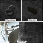 Romanstile Reversible Vinyl Placemats Set of 6, Faux Leather 100% Waterproof Oil-Proof Wipeable Place Mats, Heat Resistant Dual Sided Table Mats for Kitchen/Dining/Party (Grey Black, 12 x 17 Inch)