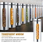 6 Pack Kitchen Canisters Set Airtight Coffee Sugar Tea Candy Storage Jars with Window Glass Stainless Steel Containers with Lids for Flour Cookies Spices Grains Kitchen Decorations (60 oz)