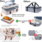 BAGSPRITE Insulated Casserole Carrier for Hot or Cold Food with Heat-resistant Mat, Casserole Dish Carrier Insulated Food Carrier, Hot Food Carrier, Foil Pan Carrier Fits 9" x 13" Baking Dish