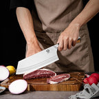 WILDMOK Meat Cleaver Knife 7.8 Inch, Ultra Sharp Chinese Chef's Knives - Kitchen Chopping Knife, German Steel & Ergonomic Handle for Meat Cutting Vegetable Slicing