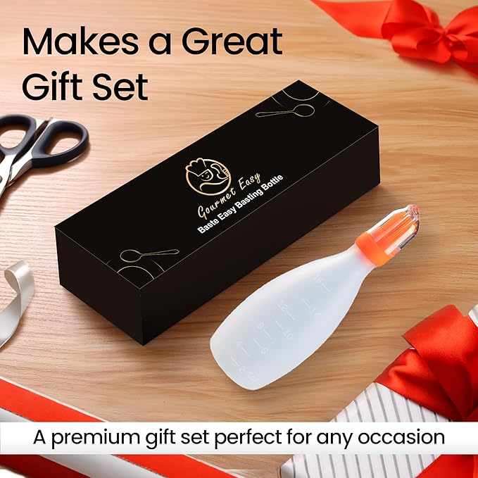 Silicone Pastry Brush, All-in-One Silicone Basting Brush with Sauce Bottle, Heat Resistant BBQ Accessories and Cooking Gadgets, BPA-Free Oil Dispenser for Cooking, Baking, Grilling (Orange)