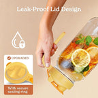 SMIRLY 64 oz Mason Jar Pitcher,Glass Pitcher with Wide Mouth,Water Jug with Double Leak Proof Lid for Iced Coffee,Hot Water,Breast Milk