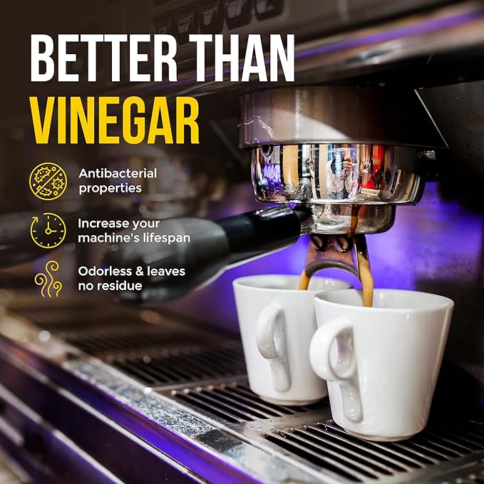 Descaling Powder Solution (6-Uses) Coffee Machine Descaler Cleaner | Compatible with Breville Keurig Nespresso Delonghi Ninja | To Descale Automatic Coffee Pots & Makers & Espresso Machines