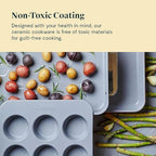 Caraway Nonstick Ceramic Bakeware Set (11 Pieces) - Baking Sheets, Assorted Baking Pans, Cooling Rack, & Storage - Aluminized Steel Body - Non Toxic, PTFE & PFOA Free - Black