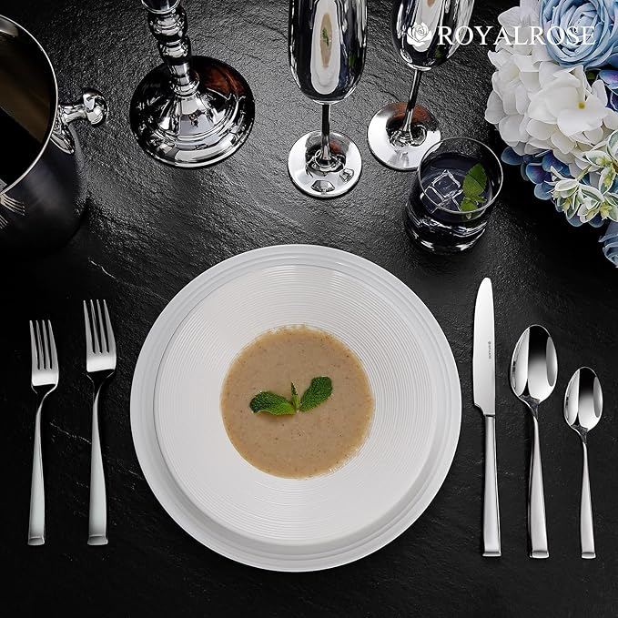 20-Piece Alexander Fine Silverware Set, Service for 4, 18/10 Stainless Steel, Well Made, Dishwasher Safe, Heavy Duty Flatware Set