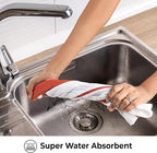 Urban Villa Fall Kitchen Towels 100% Cotton Pack of 6 Highly Absorbent Quick Drying Soft Premium Dish Towels for Kitchen with Hanging Loop Thanks Giving TeaTowels - 20x30 Inch (Rust & White Striped)