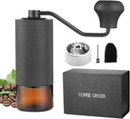 Manual Coffee Grinder CNC Stainless Steel 7 Star Conical Burr Coffee Grinder Hand with12 gears Adjustable Coarseness For Espresso, Drip Coffee, French Press Capacity 25g Portable Coffee Bean Grinder