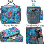 FlowFly Insulated Reusable Lunch Bag Adult Large Lunch Box for Women and Men with Adjustable Shoulder Strap,Front Zipper Pocket and Dual Large Mesh Side Pockets,Heart