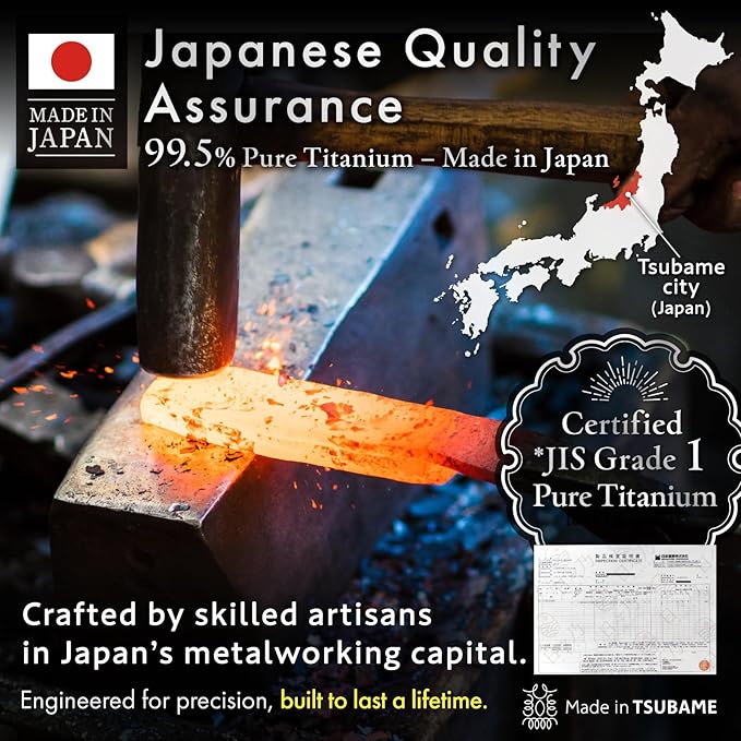 Titanium Cutting Board | 99.5% Pure Japanese Titanium | Non-Toxic | Lightweight & Dishwasher Safe | S Size | Made in Japan | With Non-Slip Mat | For Kitchen & Camping Use