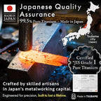 Titanium Cutting Board | 99.5% Pure Japanese Titanium | Non-Toxic | Lightweight & Dishwasher Safe | S Size | Made in Japan | With Non-Slip Mat | For Kitchen & Camping Use