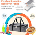 Casserole Carrier - Large Portable Insulated Food Carrier for Hot or Cold Food, Lunch Tote Warmer or Cooler Bag, Lasagna Lunch Bag for Work Picnic Hiking Beach - Fits 16" x 10"Baking Dish-Grey