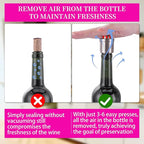 Wine Stoppers Vacuum for Wine Bottles - 2-Pack Stainless Steel Wine Saver with Date Markers, Reusable, Leak-Proof Wine Preserver, Perfect Gifts for Wine Lovers & Bar Accessories