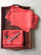 Kitchen Towels Cotton Solid Kitchen Dish Cloths Hand Towel Reusuable Dish Towel for Cleaning & Drying Tea Towels Set with Hanging Loop - 18"x28" Coral - Pack of 6