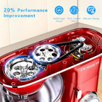 DOBBOR Electric Stand mixer, 9.5QT 660W 7 Speeds Tilt-Head Dough Mixers, Bread Mixer with Dough Hook, Whisk, Beater, Splash Guard for Baking Bread, Cake, Cookie, Pizza, Muffin, Salad and More - Red