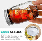 24 Pack 70mm Regular Mouth Mason Jar Lids, Split-Type Food Grade Metal Caps with Leak Proof & Airtight Seal for Canning Jams, Pickles, Preserving Food