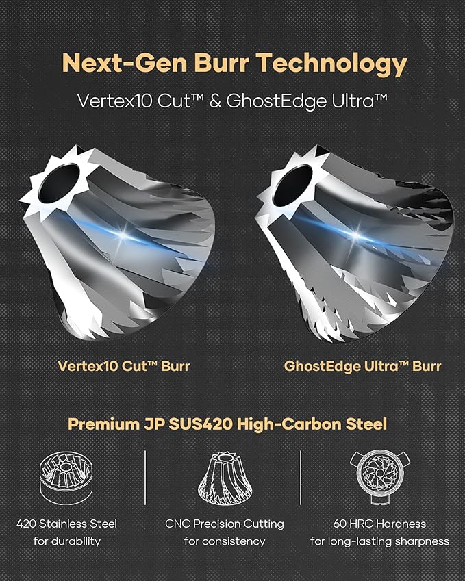 Cocinare ESSENCE GO B38 Ultra Manual Coffee Grinder – with Carrying Case Hand Grinder Capacity 30g, GhostEdge Ultra Burr & 80 Grind Settings, Perfect for Pour-over, Espresso, Cold Brew (Black)