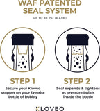 Champagne Stoppers by Kloveo - Patented Seal - Made in Italy - Professional Grade WAF Champagne Bottle Stopper - Prosecco, Cava, and Sparkling Wine Stopper - Chrome, 2-Pack