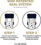 KLOVEO Champagne Stoppers - Patented Seal - Made in Italy - Professional Grade WAF Champagne Bottle Stopper - Prosecco, Cava, and Sparkling Wine Stopper