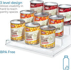 iDesign Recycled Plastic 3-Tier Spice Rack, The Linus Collection – 8.8" x 10.1" x 3.5”, Clear