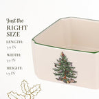 Spode Christmas Tree Sugar Packet Holder - 3.9" Sugar Packet Bowl for Tea, Sweetener, Coffee Bar - Fine Earthenware Holiday Sugar Packet Organizer - Festive Christmas Serveware for Dining Table