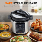 Simple Deluxe 16-in-1 Electric Pressure Cooker, 8QT Stainless Steel & Non-Stick Multi Cooker for Slow Cook, Meat Stew, Cake, Porridge, Multigrain, Dishwasher Safe, Silver