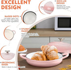 Enameled Round Cast Iron Bread Oven, 6 Qt Cast Iron Dutch Oven for Homemade Sourdough Bread Baking, Bread Dome Pot with Cloche Lid (Gradient Pink)