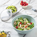 COOK WITH COLOR Nesting Mixing Bowls - 12 Piece Plastic Bowl Set with Lids, Microwave Safe (Mint Ombre)
