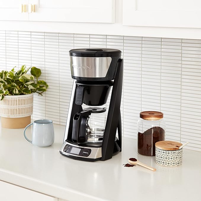 BUNN HB Heat N Brew Programmable Coffee Maker, 10 cup, Stainless Steel, 46500.0003
