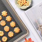 AMYONE Perforated Silicone Baking Mats, 2 PCS Gray Mesh Baking Mats for Half Sheet, Non-Stick Reusable Eclair Oven Liners for Homemade Bread/Pizza/Sugar Cookie 11 5/8" x 16 1/2", Deep Space Grey