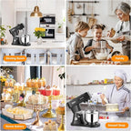 ZACME 7.4QT Household Stand Mixer 800W with Aluminum Die Casting Mixers Kitchen Electric Stand Mixer Metal Dough Mixer with Stainless Steel 7L Bowl, Dough Hook, Whisk and Beater