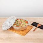 Foil Lux 8.5 Quart Pans And Lids, 50 Disposable Pots With Lids - Oven-Ready, Stove Compatible, Aluminum Foil Baking Pans, Freezable, For Outdoor Camping, Vacation, Picnic, And More - Restaurantware