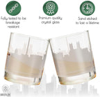 Greenline Goods Skyline Etched Washington, DC Whiskey Glasses (Set of 2) | Old Fashioned Tumbler – For Washington, DC Lovers