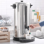 Commercial Coffee Urn 100 Cup/15L Coffee Dispenser with Upgraded Percolator, 304 Stainless Steel Hot Water Urn Beverage Dispenser with Keep Warm Mode, Large Coffee Maker for Catering Party
