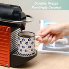 Ceramic Espresso Cups, 5 Oz Espresso Cups Set of 4, Handmade Espresso Cup, 2.75 Inch Espresso Mugs, Multicolor Demitasse Cups, Microwave & Dishwasher Safe Espresso Mugs, Coffe Mug Set (NAZAR CHARM)