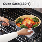 SENSARTE 17 Piece Ceramic Pots and Pans Set, Nonstick Detachable Handle Cookware, Induction Kitchen Cookware Set with Removable Handle, Dishwasher ＆ Oven Safe (Gray)