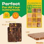 Riveira Acacia Wood Cutting Board – Versatile and Durable: Set Of 2 Pcs Rectangular Wooden Cutting Board – Natural Wooden Cutting Boards For Kitchen – Complete Acacia Wooden Chopping Board