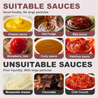 Sauce Warmer Dispenser Sauce Bottle Warmer Nacho Cheese Warmer Dispenser with 650ml Bottles, Bottle Warmer for Cheese Hot Fudge Caramel, 86-185℉110V