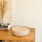 Mora Ceramic Flat Dinner Plates Set of 6, 10.5 in High Edge Dish Set - Microwave, Oven, and Dishwasher Safe, Scratch Resistant, Modern Dinnerware- Kitchen Porcelain Serving Dishes - Chai