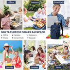 Cooler Backpack, Lightweight and Soft Backpack Cooler for Men Women, Insulated Lunch Bag for Camping Traveling Hiking