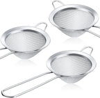 Patelai 3 Pieces Tea Strainers Cocktail Strainer Stainless Steel Fine Mesh Strainer Colander Conical Food Loose Tea Filter Practical Bar Colander Tool