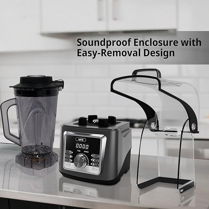 VONCI 2200W Commercial Blender With Sound Enclosure, 135OZ Large Capacity Quiet Blender For Smoothies, Heavy Duty Industrial Blenders For Restaurant, Perfect For Kitchen, Ice Crush, Milk Shake, Fruits