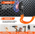 Heavy Duty Storage Magnetic Utility Hooks Large Garage Magnet Hooks with Anti-Slip Coating for Metal Cabinet,Pegboard,Garage Shelve,Garden Tools (Orange4pro)