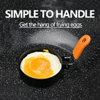 4-Pack 3.5" Egg Rings with Silicone Handles – Nonstick Round Mold for Fried Eggs, Pancakes, English Muffins – Includes Silicone Oil Brush – Ideal for Griddle, Indoor or Camping Cooking