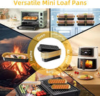 Mini Loaf Pans with Lids and Spoons Sealing Sticker,30 Pcs 6.8oz Cake Pans for Baking Disposable Aluminum Foil Red cake pan (30 PCS Black Gold)
